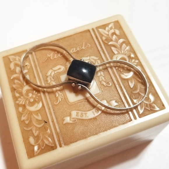 VTG FLIP RING Angel Skin Coral Onyx Sterling - Picture 3 of 5